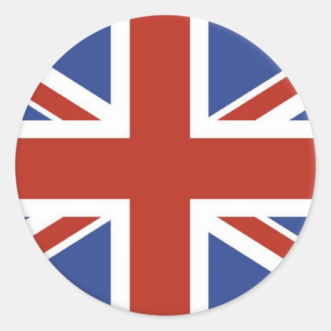 Union Jack UK Flag Circle Designs. Classic Round Sticker (Front)