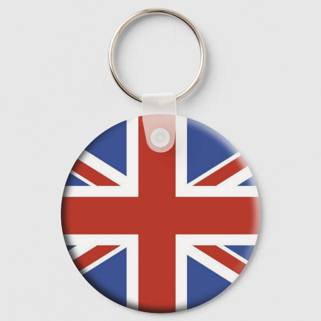 Union Jack UK Flag Circle Designs. Key Ring (Front)