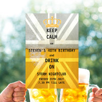 Union Jack UK Flag Cold Fresh Beer Birthday Party