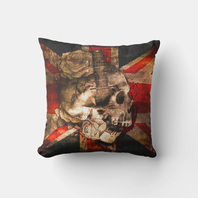 Union Jack UK Flag Gothic Cushion (Front)
