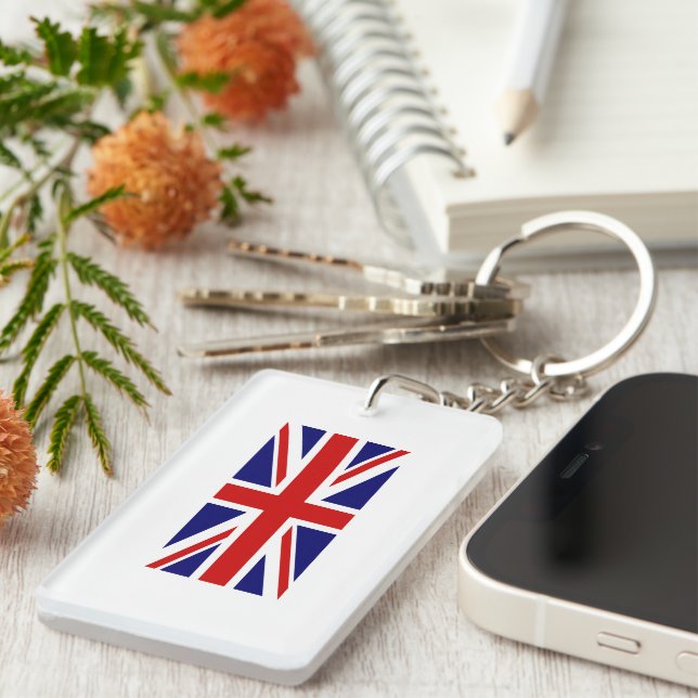 Union Jack UK Flag Keychain (Front Right)