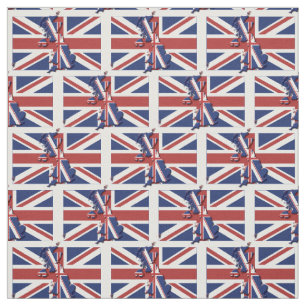 UNION JACK UK FLAG Map Outline Fabric