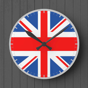 Union Jack UK Flag Round Clock