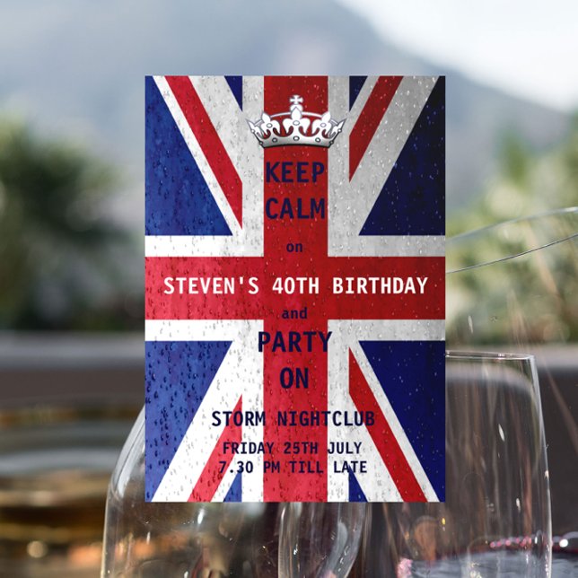 Union Jack UK Flag Unisex Birthday Party Invitation (Creator Uploaded)
