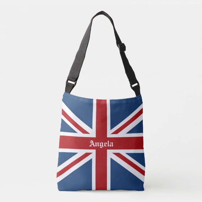 Union Jack UK Patriotic Flag Red White Blue Crossbody Bag (Front)