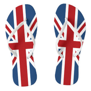 Union Jack UK Patriotic Flag Red White Blue Thongs