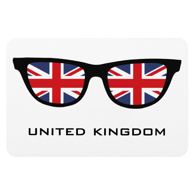 Union Jack UK Shades custom text & colour magnet (Horizontal)