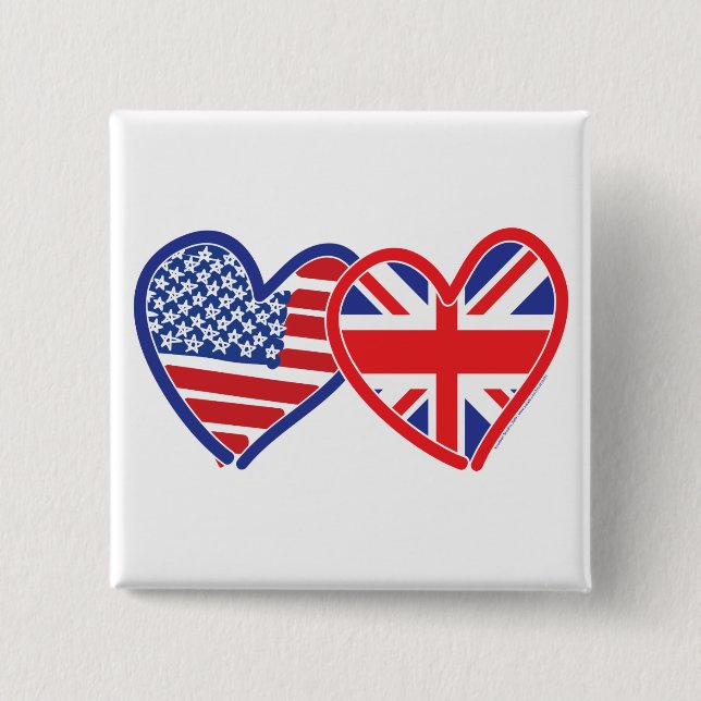 Union Jack/USA 15 Cm Square Badge (Front)