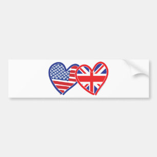 Union Jack/USA Bumper Sticker