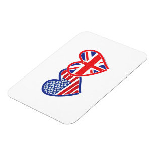 Union Jack USA Heart Save the Date Magnet