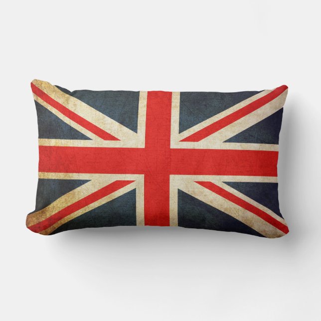 Union Jack Vintage Grunge Style Throw Pillow (Front)