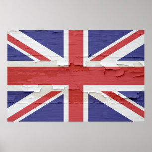 Union Jack Weathered Paint Poster