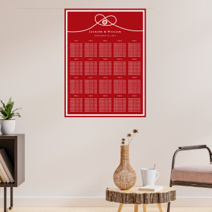Union Knot Double Happiness 囍 Wedding Seat Chart