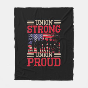 Union Laborer Union Strong Labour Union Worker Uni Fleece Blanket
