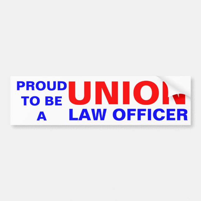 UNION LAW OFFICER BUMPER STICKER (Front)