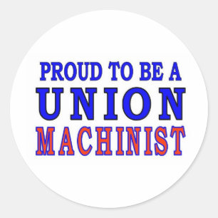 UNION MACHINIST CLASSIC ROUND STICKER