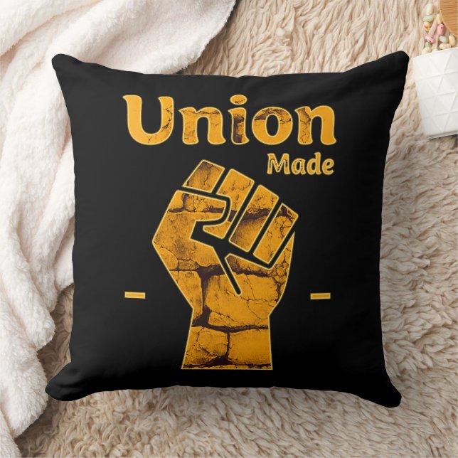 Union Made Worker Fist Labor Day Design Cushion (Blanket)