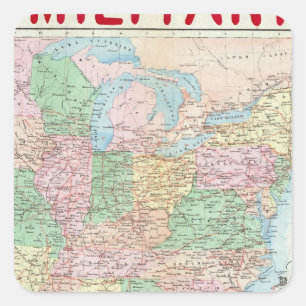 Union Military Chart Square Sticker