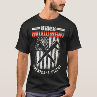 Union Millwright Patriotic American Flag Millwrigh T-Shirt