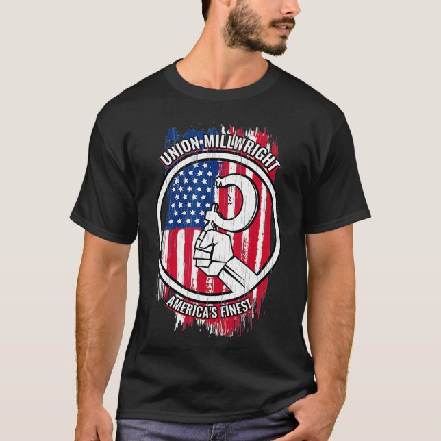 Union Millwright Tshirt American Mens Gifts for Mi (Front)