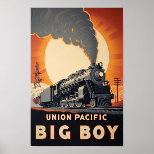 Union Pacific Big Boy Vintage Train Poster