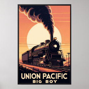 Union Pacific Big Boy Vintage Train Poster