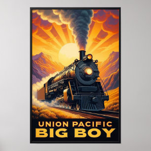 Union Pacific Big Boy Vintage Train Poster