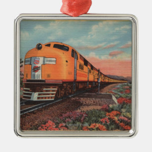 Union Pacific Train, City of L.A. Metal Ornament