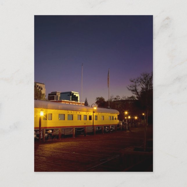 Union Pacific Train in Old Sacramento Postcard (Front)