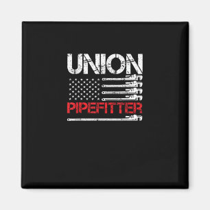 Union Pipefitter Union Strong USA American Flag St Magnet