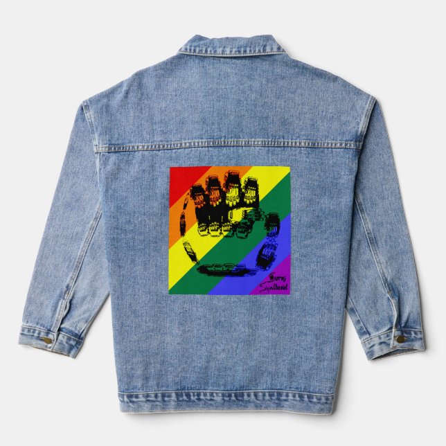 Union Pride Disabled Workers &LGBTQ+ Denim Jacket (Back)