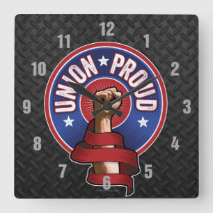 Union Proud Square Wall Clock