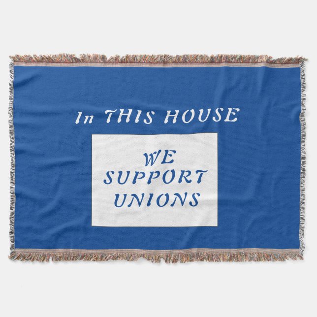Union Slogan Throw Blanket (Front)