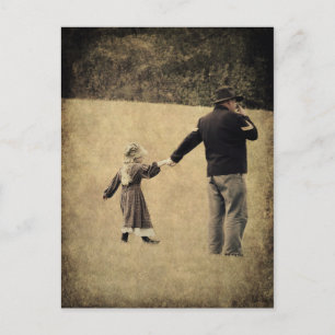 Union Soldier and Daughter Postcard