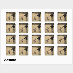 Union Soldier and Daughter Square Sticker
