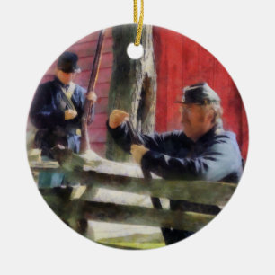 Union Soldier Loading Rifle Ceramic Tree Decoration