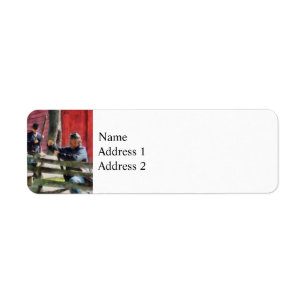 Union Soldier Loading Rifle Return Address Label