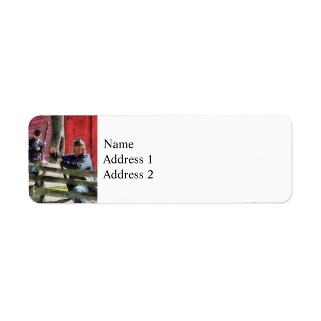 Union Soldier Loading Rifle Return Address Label (Front)