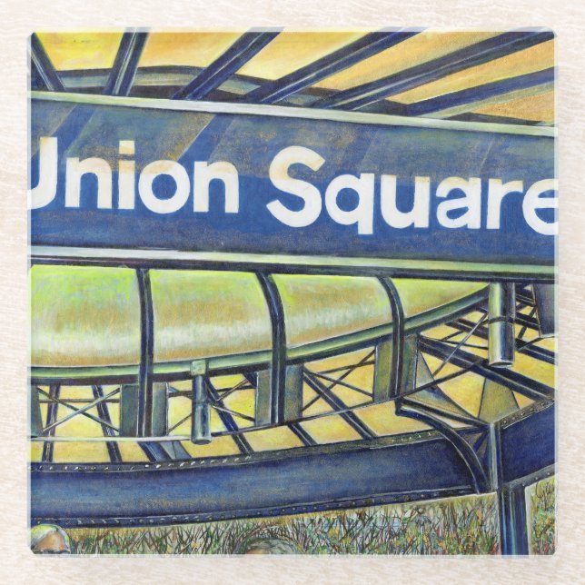 Union Square's Parlour Glass Coaster (Front)