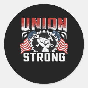 Union Strong American Flag Labour Day Essential Classic Round Sticker