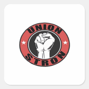 Union Strong American Flag Labour Day Square Sticker