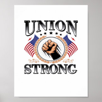 Union Strong American Flag Labour Day Viral Poster