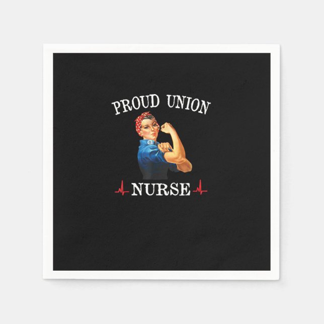 Union Strong And Solidarity And Nurse Napkin (Front)