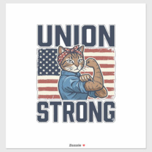 Union Strong Cat Worker Patriotic Vintage Shirt De