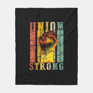 Union Strong Fist Proud Labour Day Workers Septemb Fleece Blanket