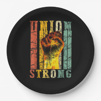 Union Strong Fist Proud Labour Day Workers Septemb Paper Plate