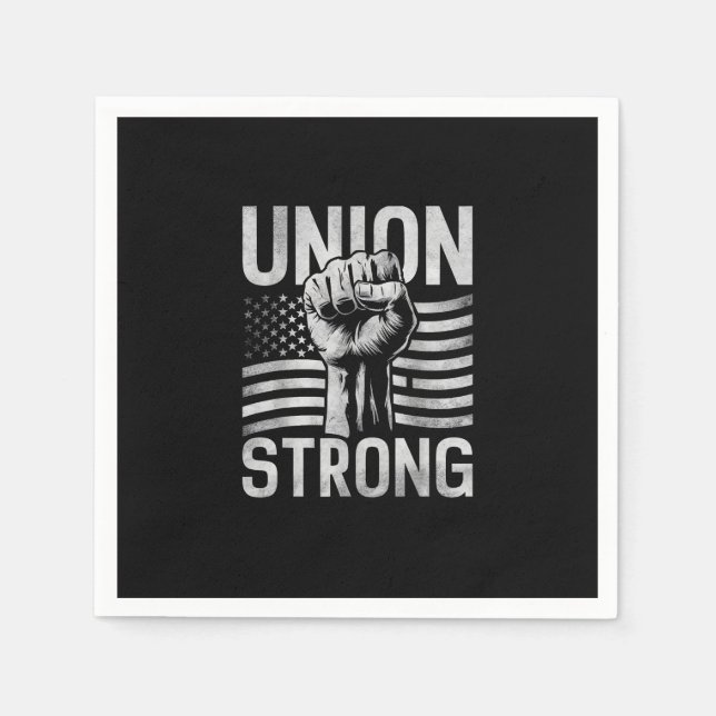 Union Strong For Professional Workers Labour Day Napkin (Front)