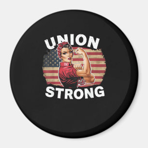 Union Strong - Labour Day Messy Bun USA Flag Magnet