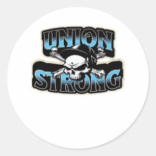 Union Strong Pro Union Hard Hat Union Classic Round Sticker
