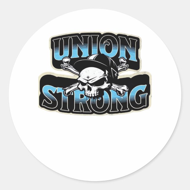 Union Strong Pro Union Hard Hat Union Classic Round Sticker (Front)